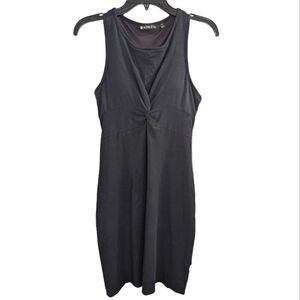 Athleta Black Barre Bralette built in bra active twist front racerback dress S